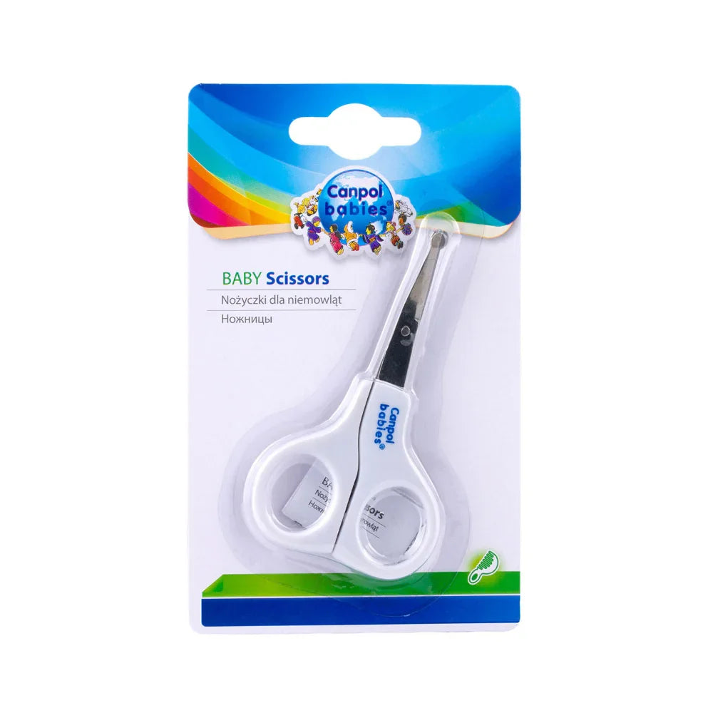 Canpol Babies Round Tip Baby Nail Scissors without Cover – White - Baby Essentials