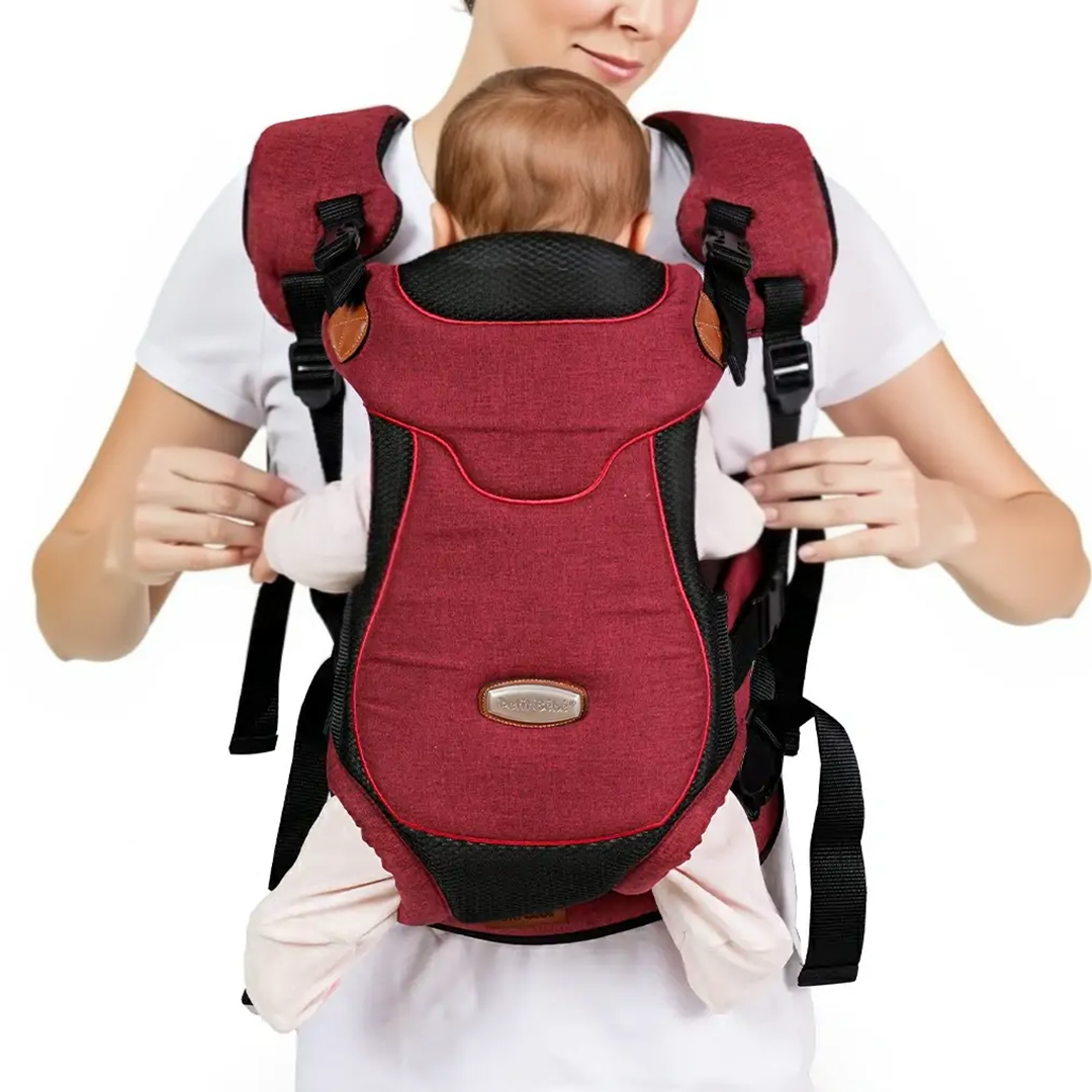 Petit Bebe Baby Carrier Premium Max – Linen Dark & Red