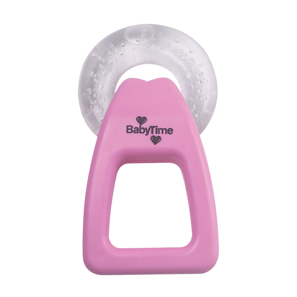 Baby Time Water Teething Ring with Handle - Pink