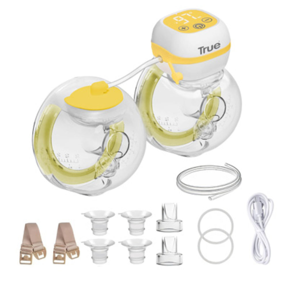 True Gold Wearable Double Electric Breast Pump - 4 Modes & 9 Suction Levels