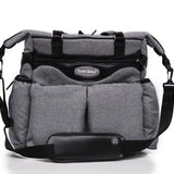 Petit Bebe Baby Diaper Bag Premium – Grey & Black