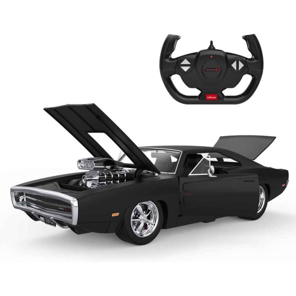 Rastar 1970 Dodge Charger 1:16 Scale with Remote Control – Black