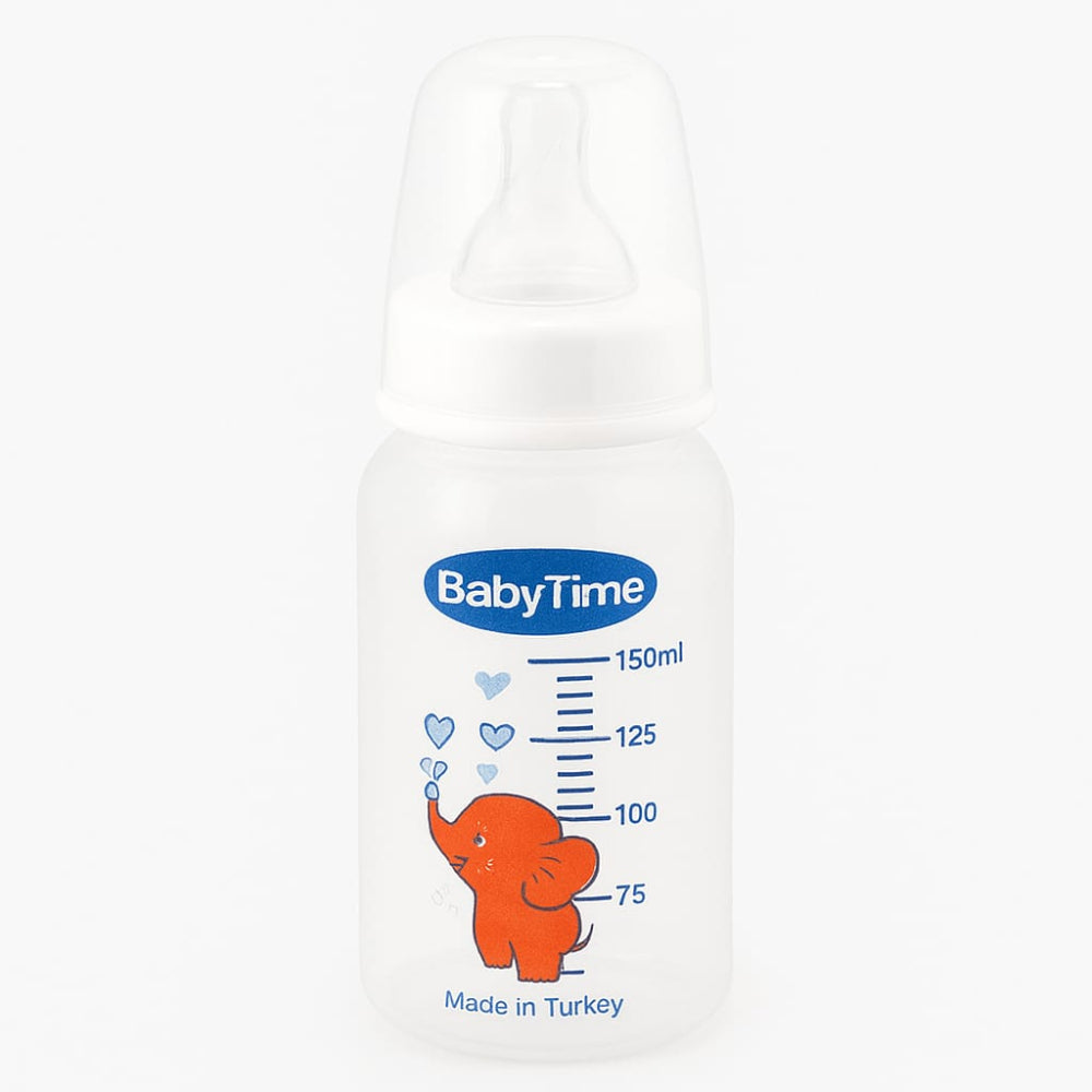 Baby Time Baby Classic Feeding Bottle 150ml - Red Elephant Print