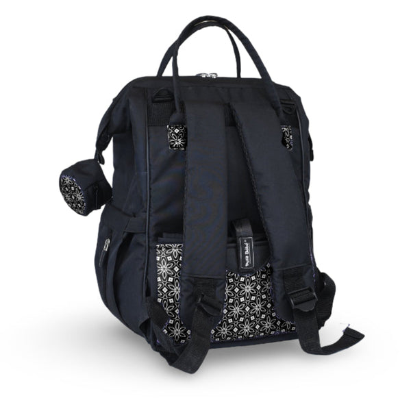 Petit Bebe Vea Baby Diaper Bag – Black & White