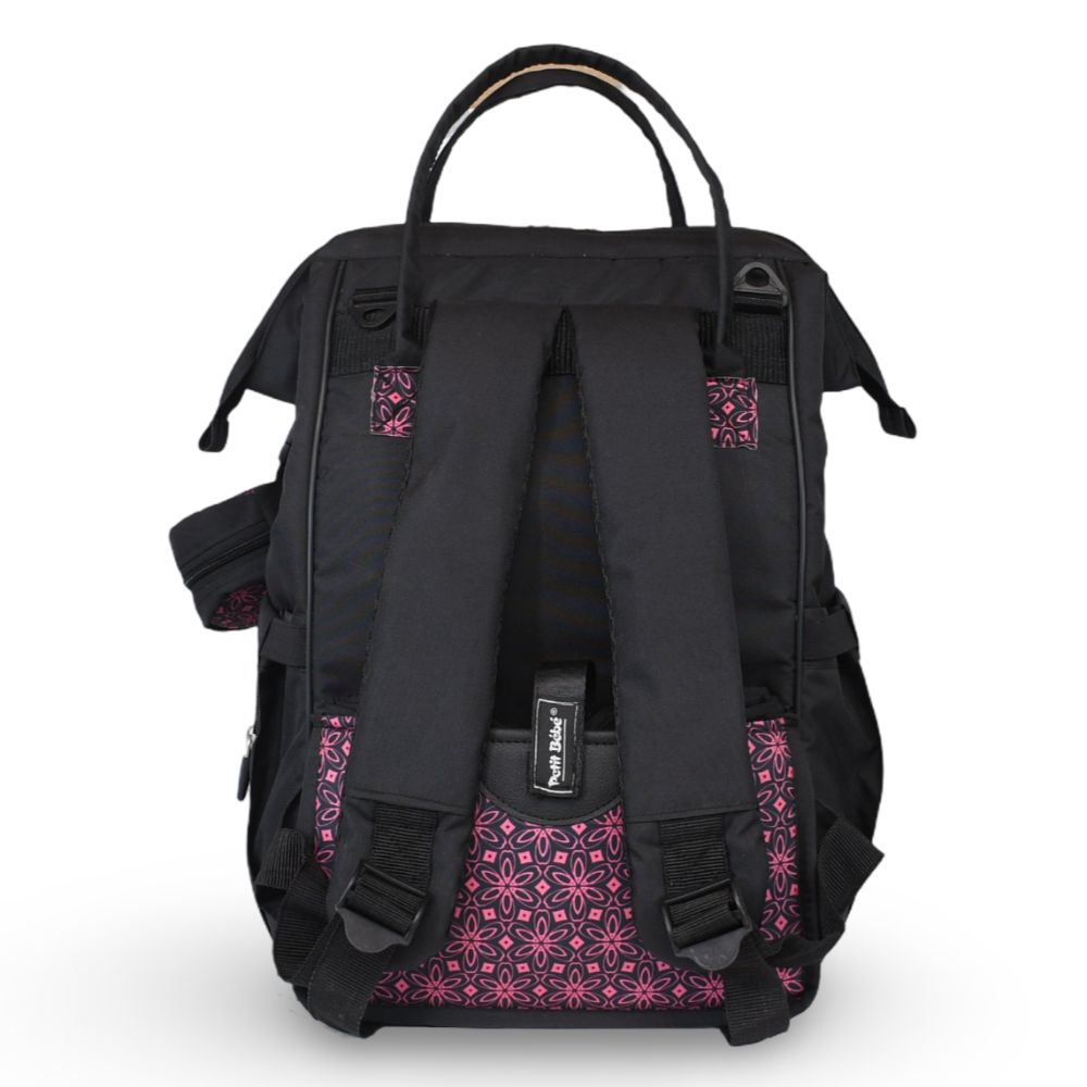 Petit Bebe Vea Baby Diaper Bag – Black & Fuchsia