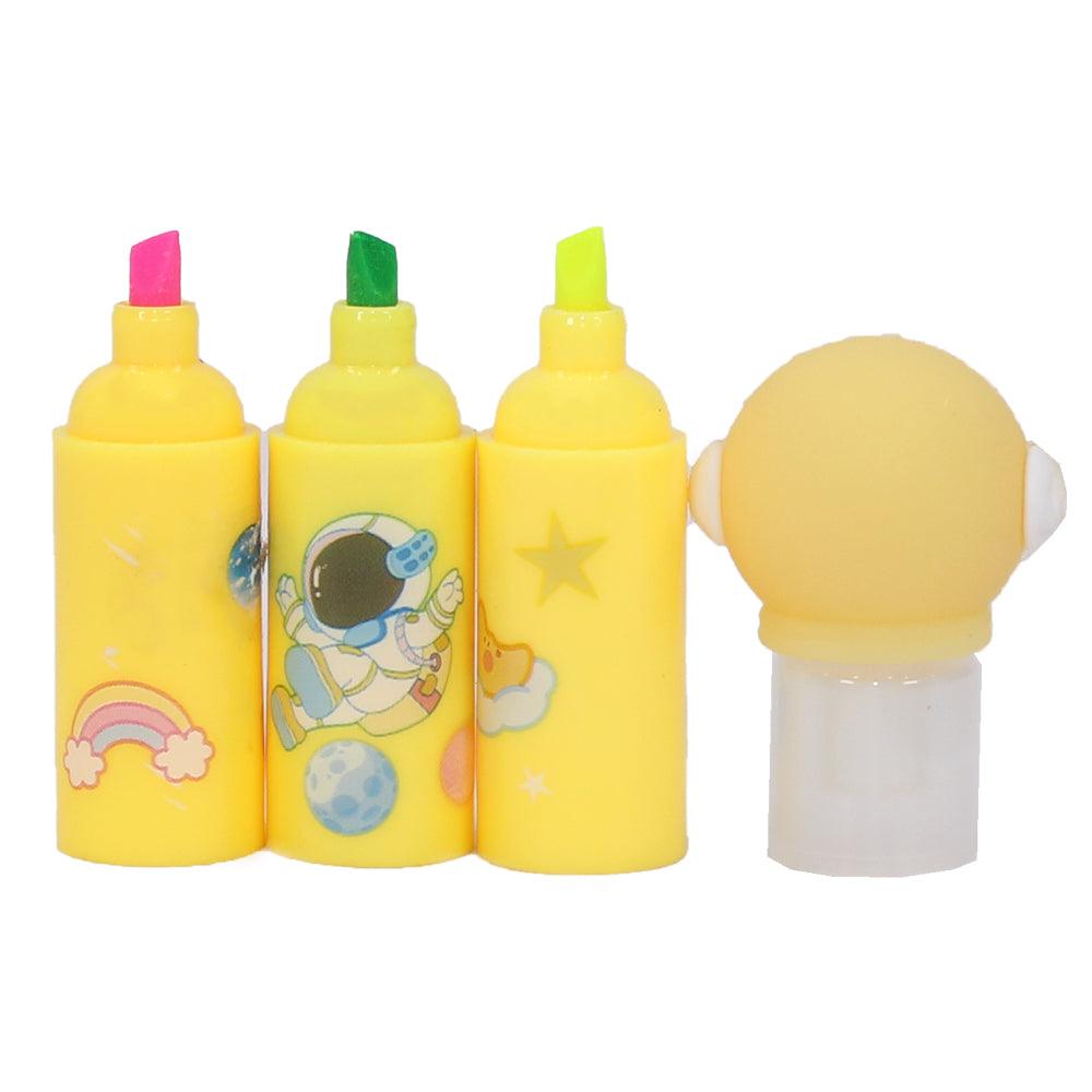 3 IN 1 Highlighter Pens Astronaut Shape (Assorted Colors) - Ourkids - OKO