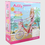 Anlily Cyclist Doll Pink Bicycle Set