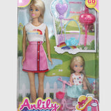 ANLILY CHILDREN'S DOLLS MOTHER AND DAUGHTER BLONDE HAIR SCOOTER