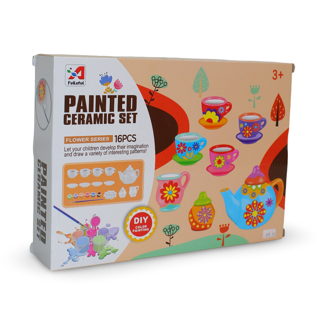 FeiLefei Paint Your Own Ceramic Tea Set