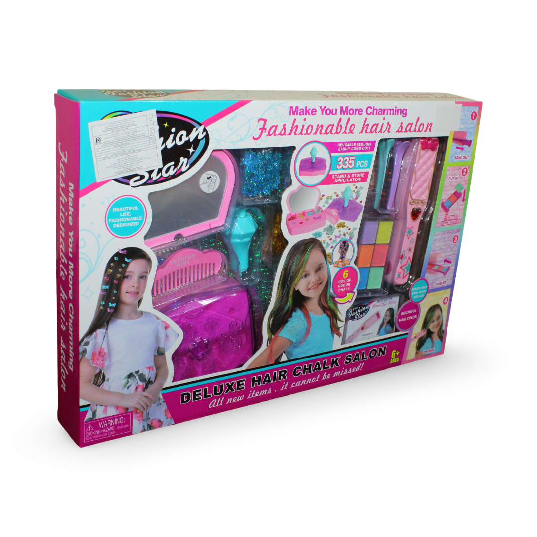 Deluxe Hair Chalk Salon Set with Mirror & Hair Coloring Tool - Toys - OKO