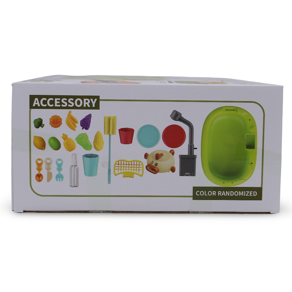Dishwashing Sink Playset with Accessories and Running Water