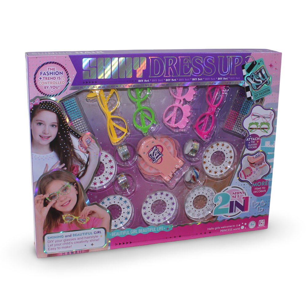 Shiny Dress Up DIY Set + 4 Glasses