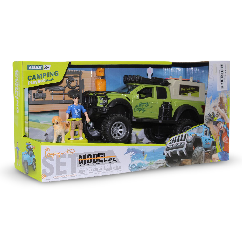 Camping Adventure Jeep Toy with Light, Sound & Animal Figure
