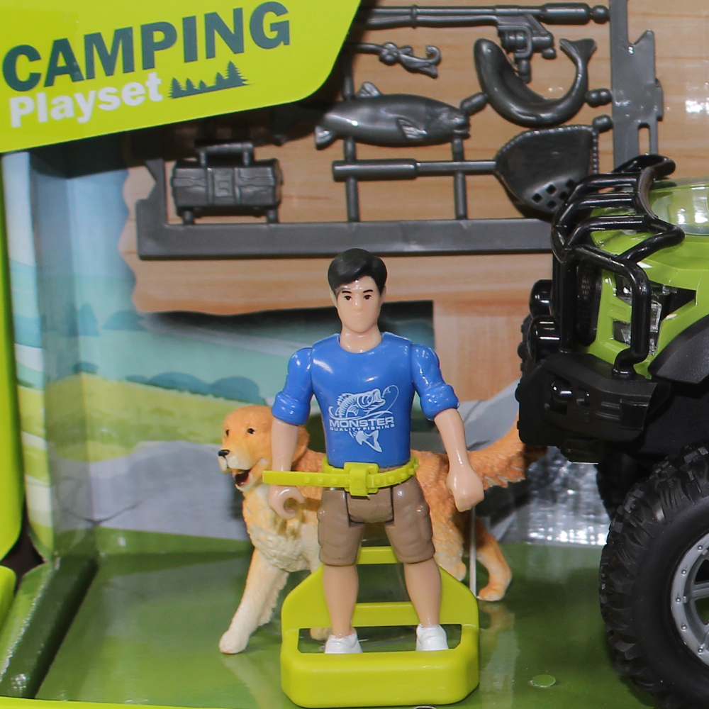 Camping Adventure Jeep Toy with Light, Sound & Animal Figure