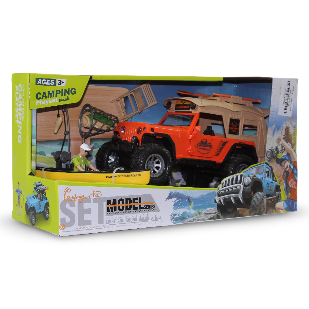 Camping Adventure Jeep Toy with Light, Sound & Fishing Accessories