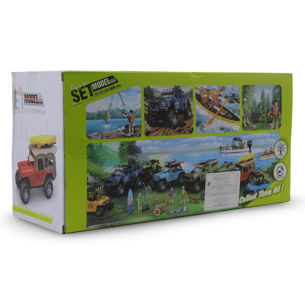 Camping Adventure Jeep Toy with Light, Sound & Fishing Accessories