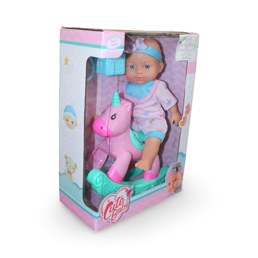 Baby Doll – 30 cm with Rocking Horse & Accessories