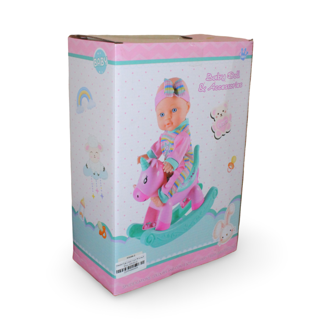 Baby Doll – 30 cm with Rocking Horse & Accessories