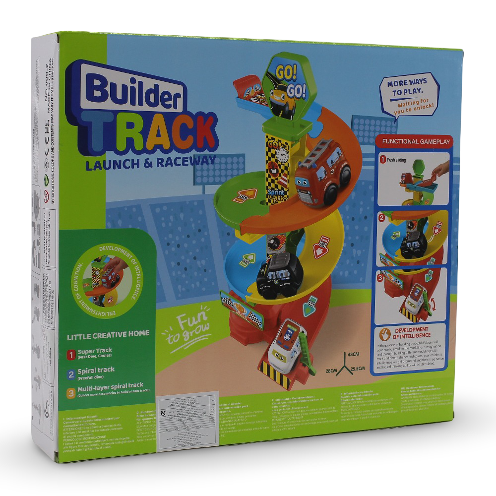 Builder Track 3-Level Car Slide Playset with 1 Car