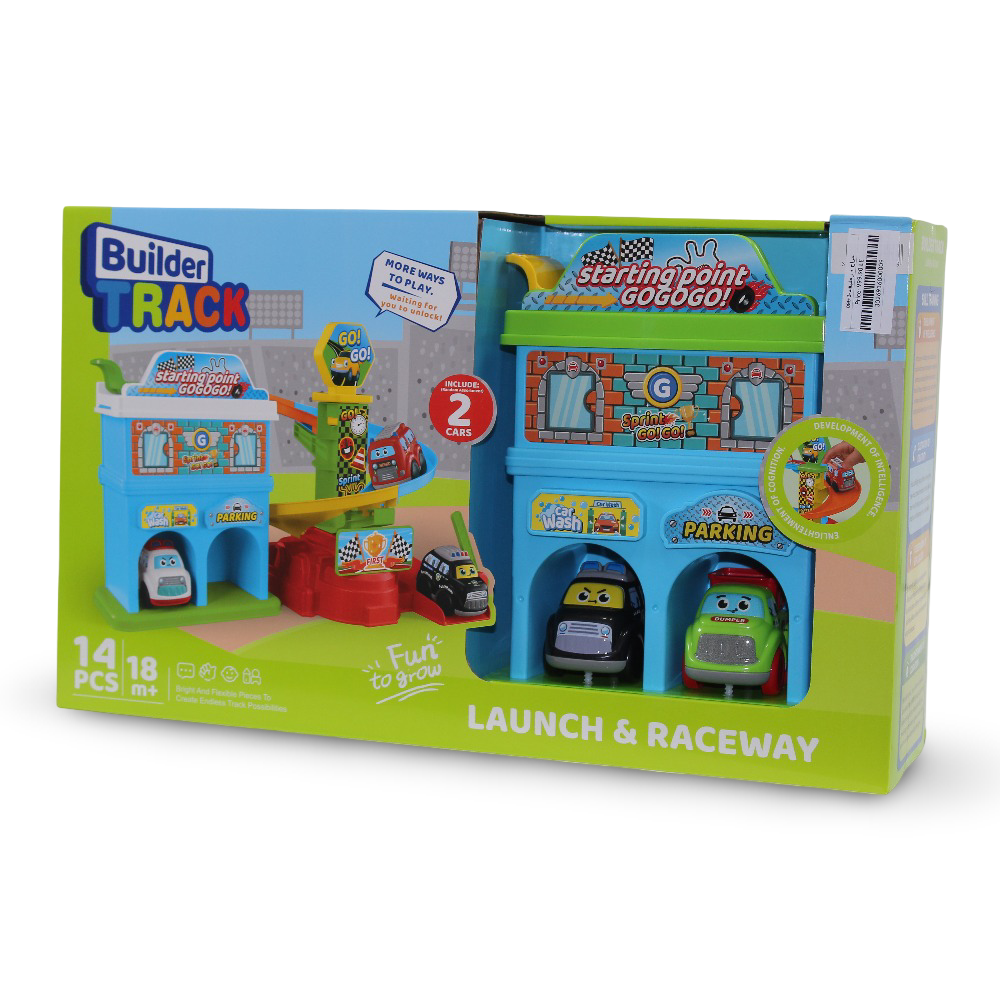 Builder Track Garage & Slide Playset with 2 Cars