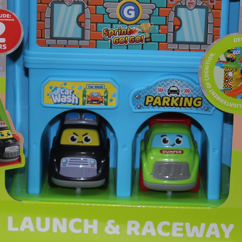 Builder Track Garage & Slide Playset with 2 Cars