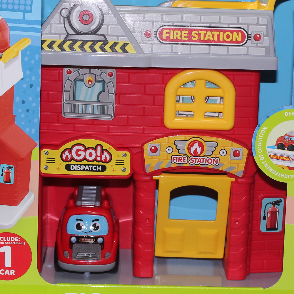 Builder Track Fire Station Playset with 1 Car