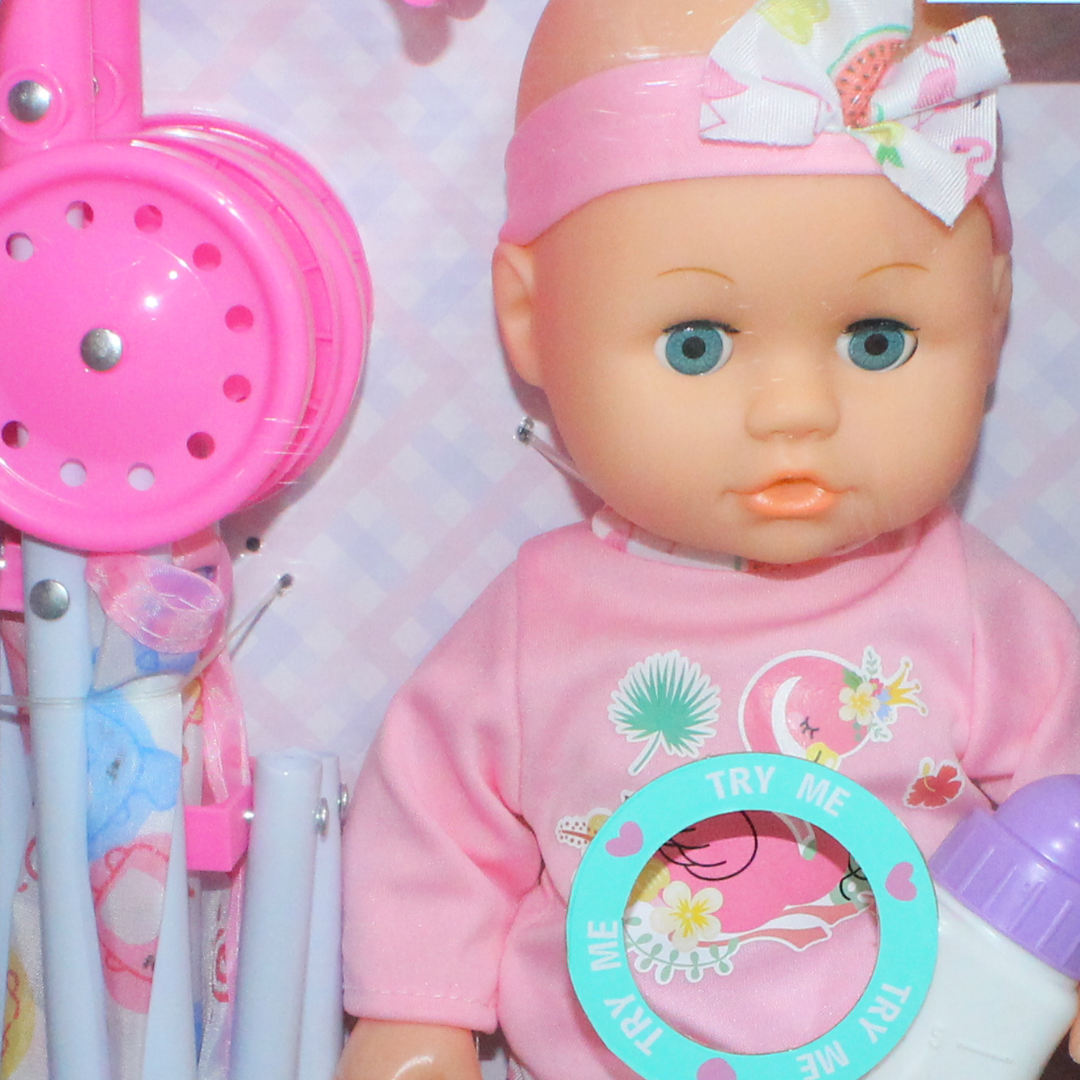 Baby Doll with 12 Melodies, Booster Seat & Accessories