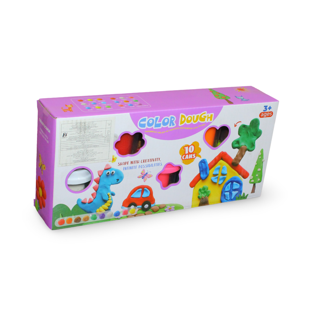 Color Dough Modeling Set – 10 Cans with Dinosaur Molds - Toys - OKO