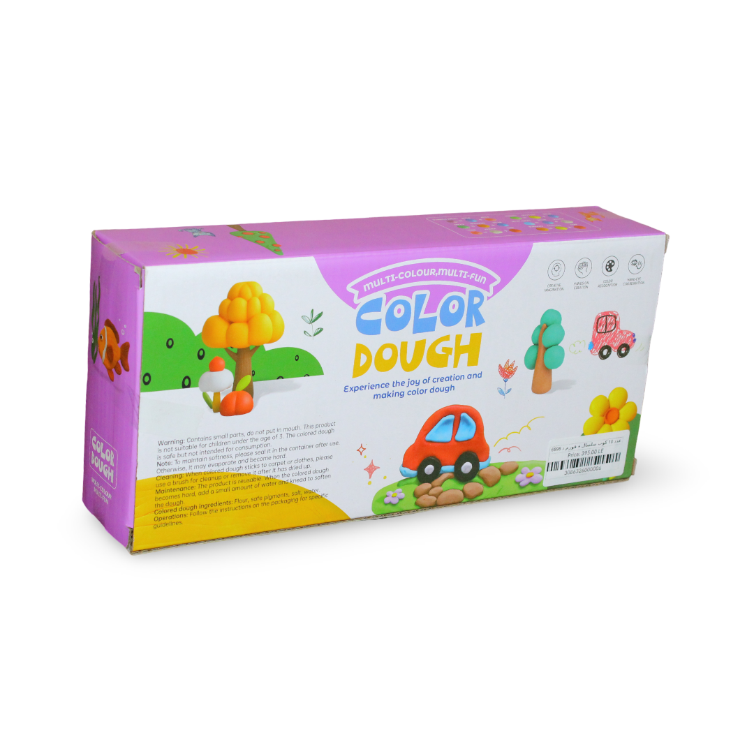 Color Dough Modeling Set – 10 Cans with Dinosaur Molds