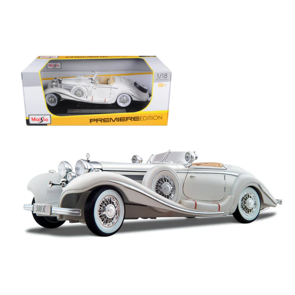 Maisto Mercedes-Benz 500K Typ Special Roadster Die-Cast Model – 1:18 Scale - Toys