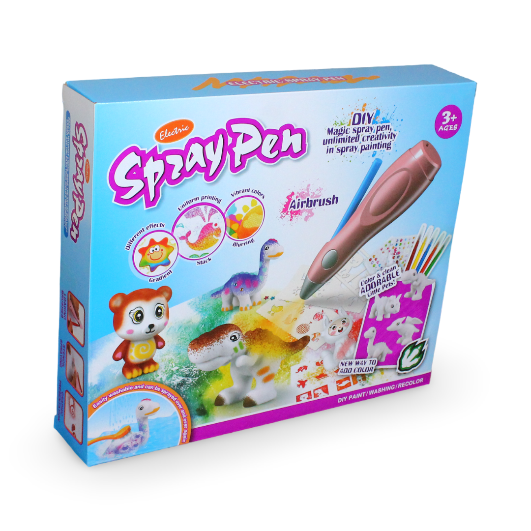 Magic Spray Pen Dinosaur Coloring Set with 12 Markers - Toys - OKO
