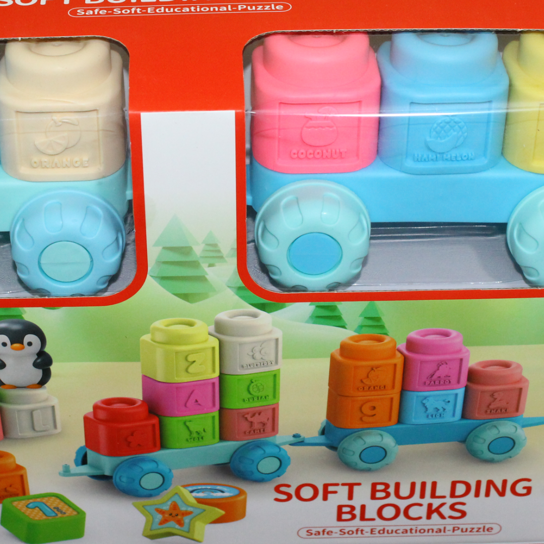 Soft Building Blocks Train Set – 45 Pcs