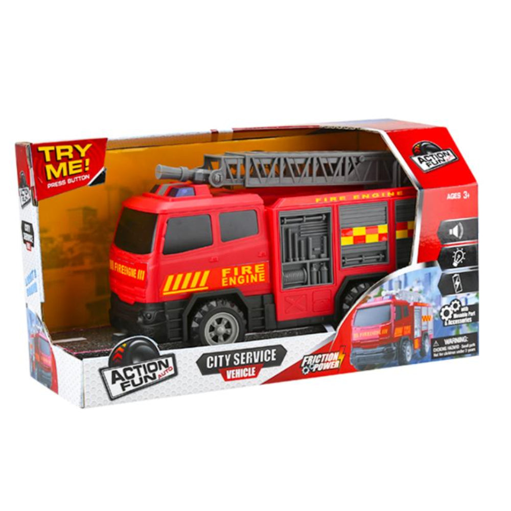 City Service Light and Sound Friction Fire Truck