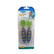 True Plastic Fork and Spoon Set in a Box – Green & Purple