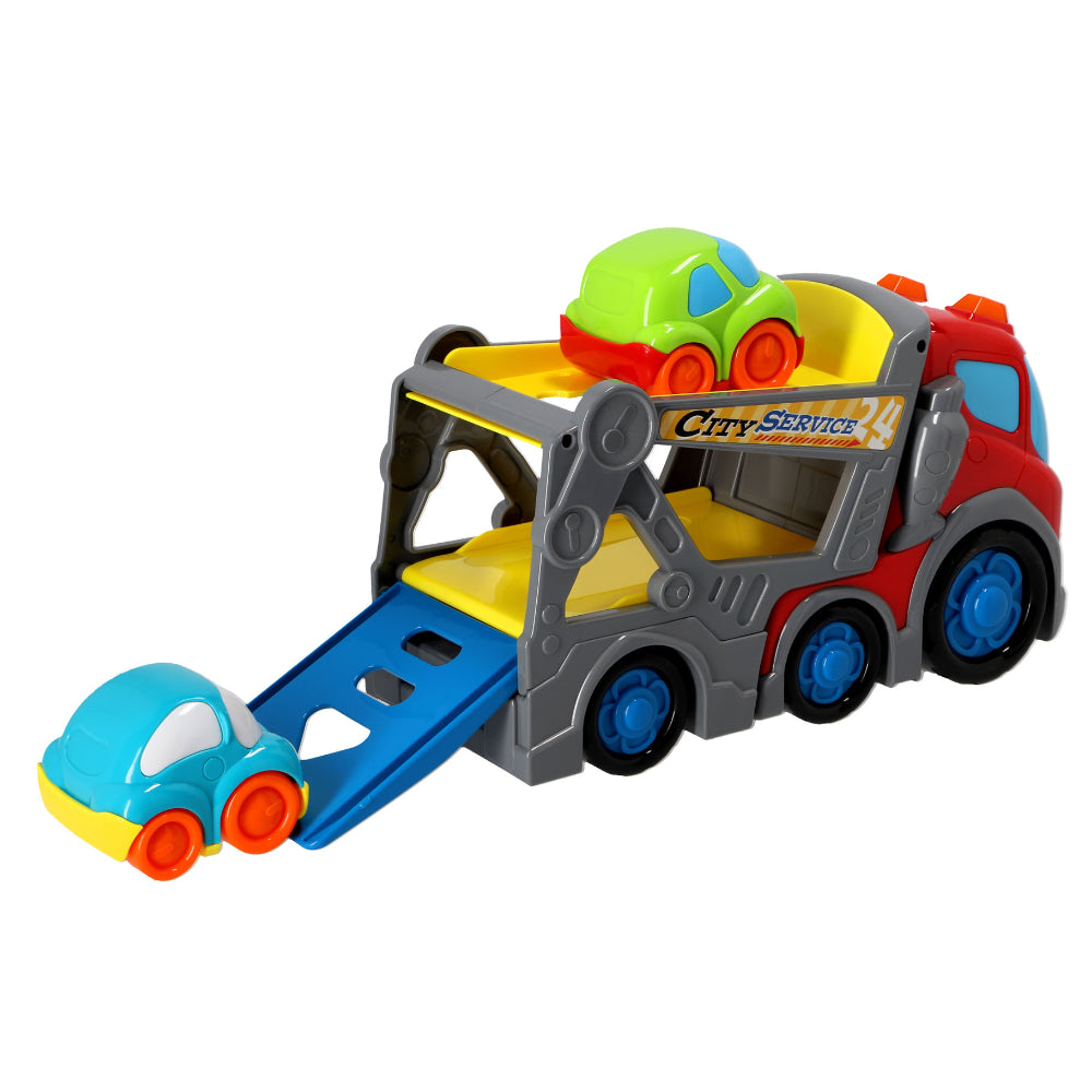 Kiddy Go Busy City Transport Truck with Light and Sound and with 2 Small 9cm Cars