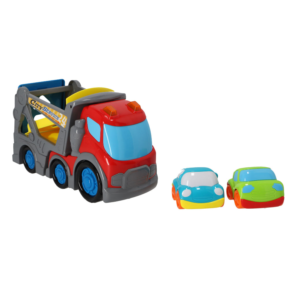 Kiddy Go Busy City Transport Truck with Light and Sound and with 2 Small 9cm Cars