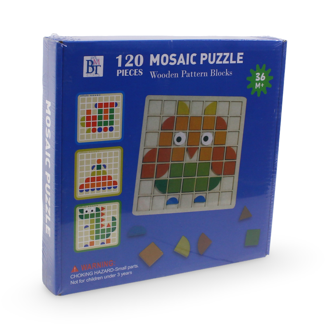 Wooden Mosaic Puzzle Set – 120 Pcs - Toys - Bright Future