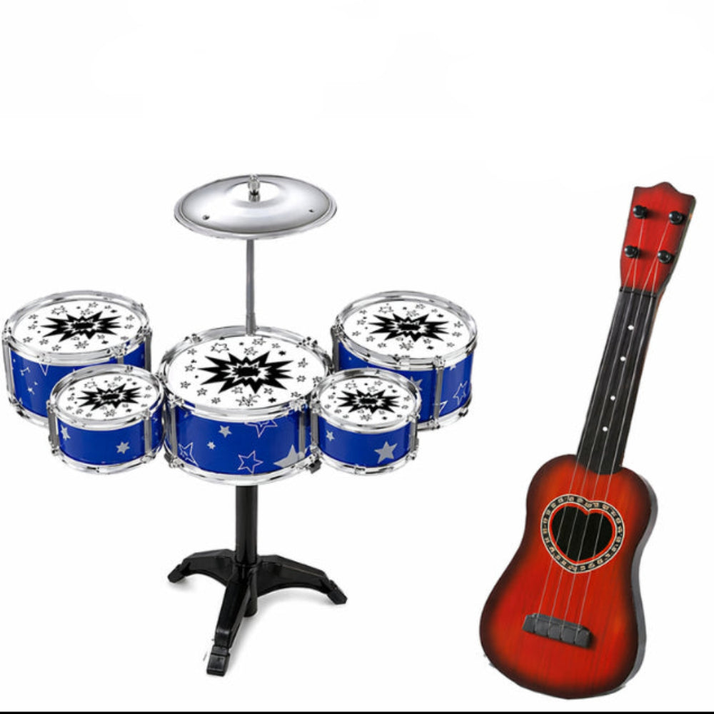 Kids Drums & Violin Music Set – Blue - Toys - OKO
