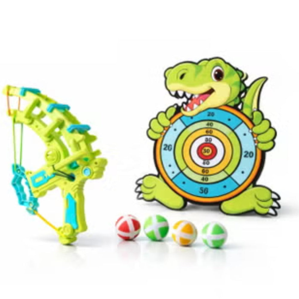 Dinosaur Sticky Ball Bow and Arrow Target Shooting Game – Green