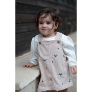 Baby Girls Cotton/Velvet 2-Piece Outfit Set – Coffee/Baby Blue