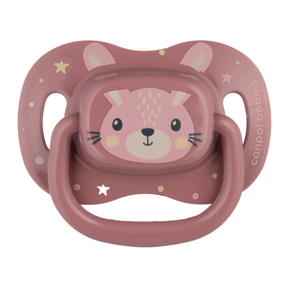 Canpol Babies Cute Animal Silicone Pacifier – Pink (6–18 Months)