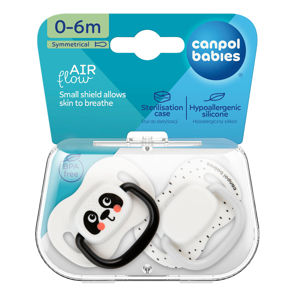Canpol Babies Air Flow Silicone Pacifier with Sterilization Case – White (0–6 Months)