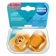 Canpol Babies Air Flow Silicone Pacifiers with Sterilization Case 6–18m – Orange (2Pcs)