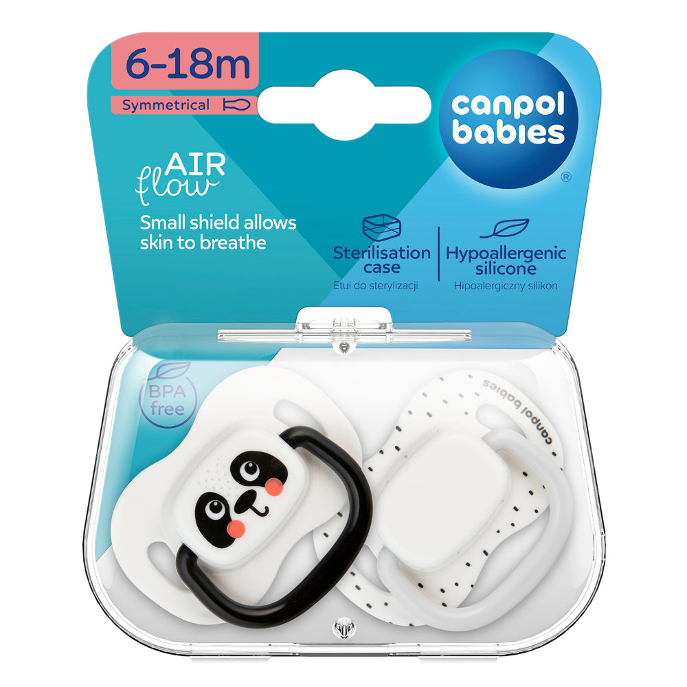 Canpol Babies Silicone Symmetrical Soother 6-18m White (2Psc)