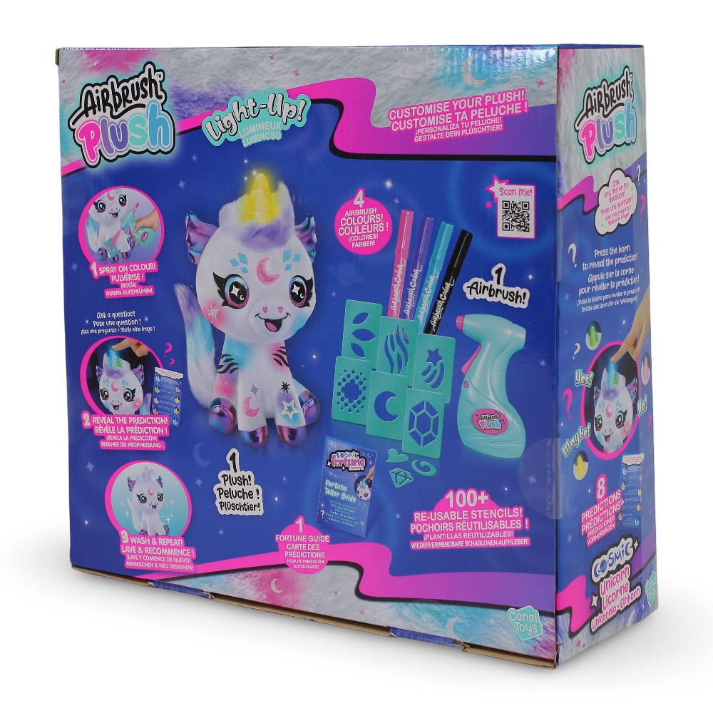 Airbrush Plush Light Up Cosmic Cutie Unicorn Toy