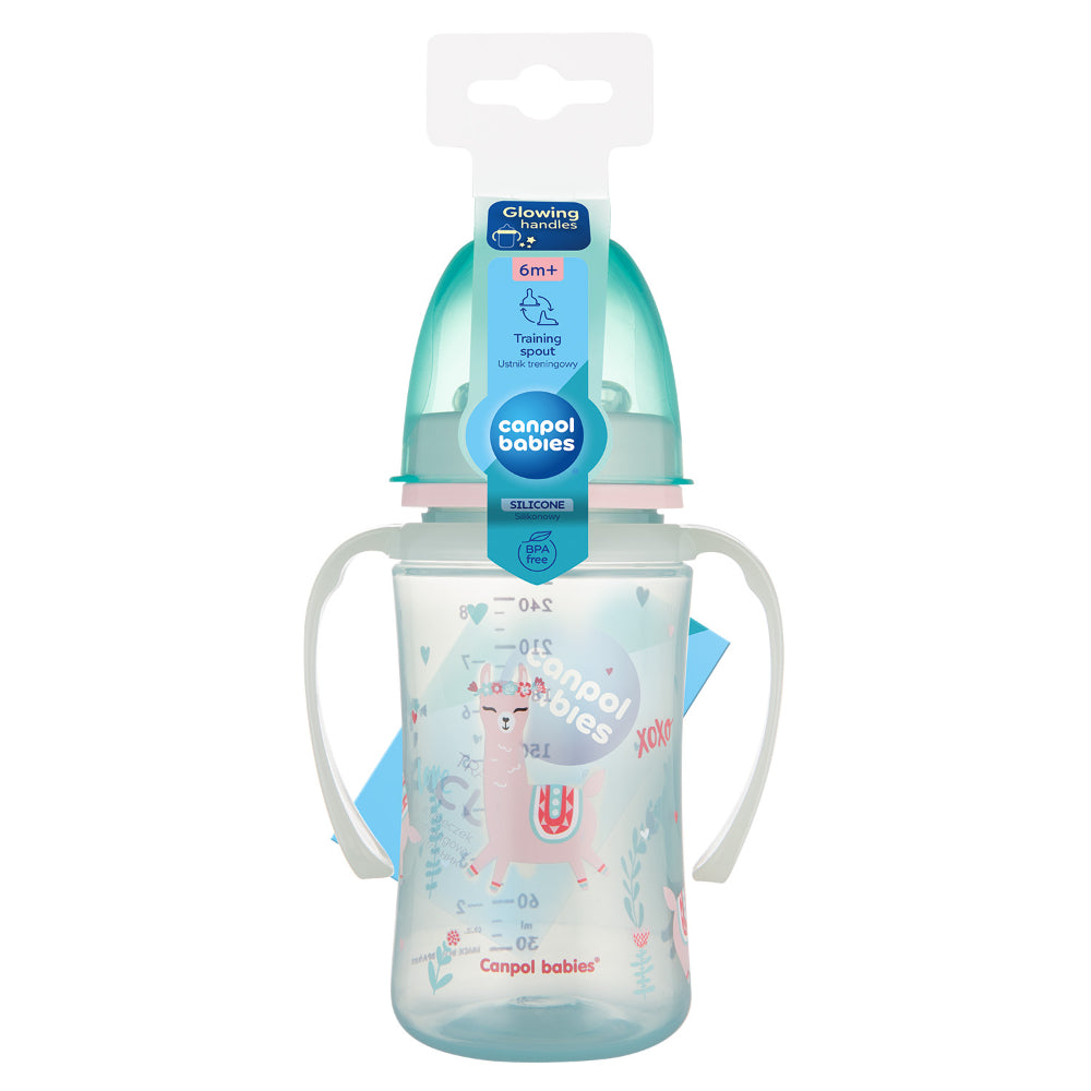 Canpol Babies Training Cup with Glowing Handles 240ml – Green