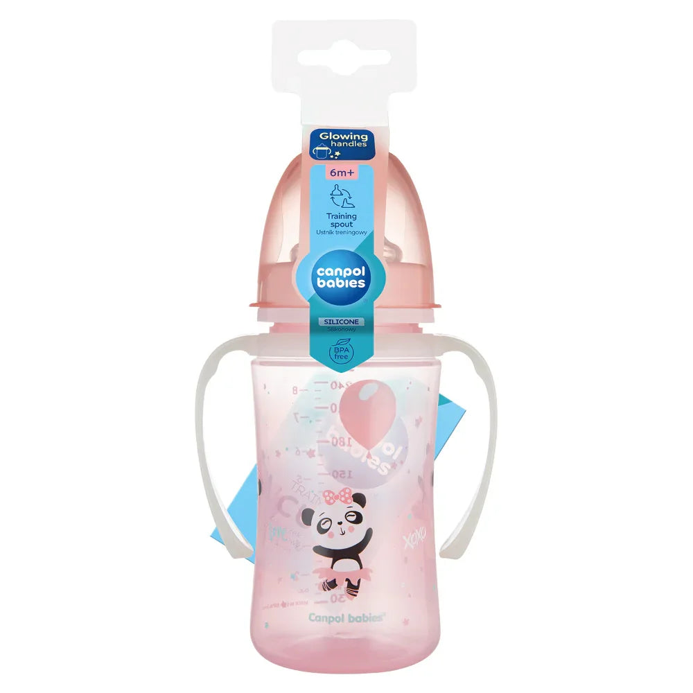 Canpol Babies Training Cup with Glowing Handles - 240 ml - Baby Essentials