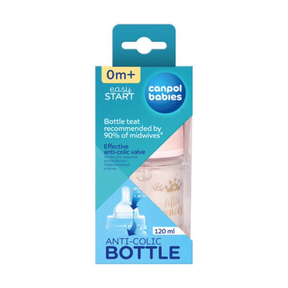 Canpol Babies Anti-colic Wide Neck Bottle 0m+ 120ml – Pink