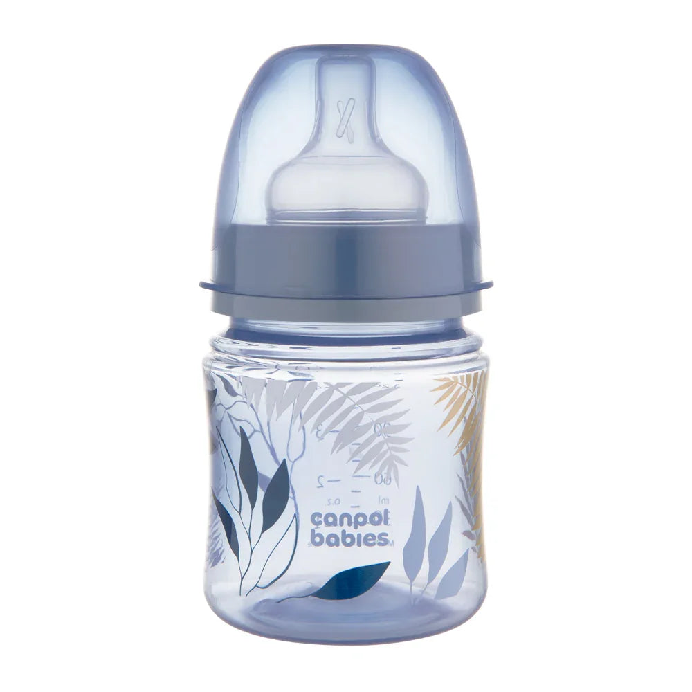 Canpol Babies EasyStart Wide-Neck Feeding Bottle 120ml – Blue - Baby Essentials