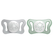 Chicco PhysioForma Micro Silicone Pacifiers 2-Pack – Mint & Grey